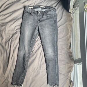 Levi's Grey Skinny Jeans with Raw Hem